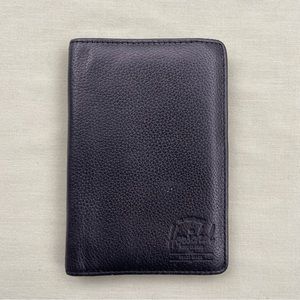Herschel black leather card holder wallet